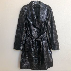 Max New York Metallic Snake Print Trench Coat - 6